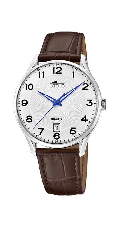 Reloj Lotus Caballero Esfera Blanca Correa de Cuero 18402/G