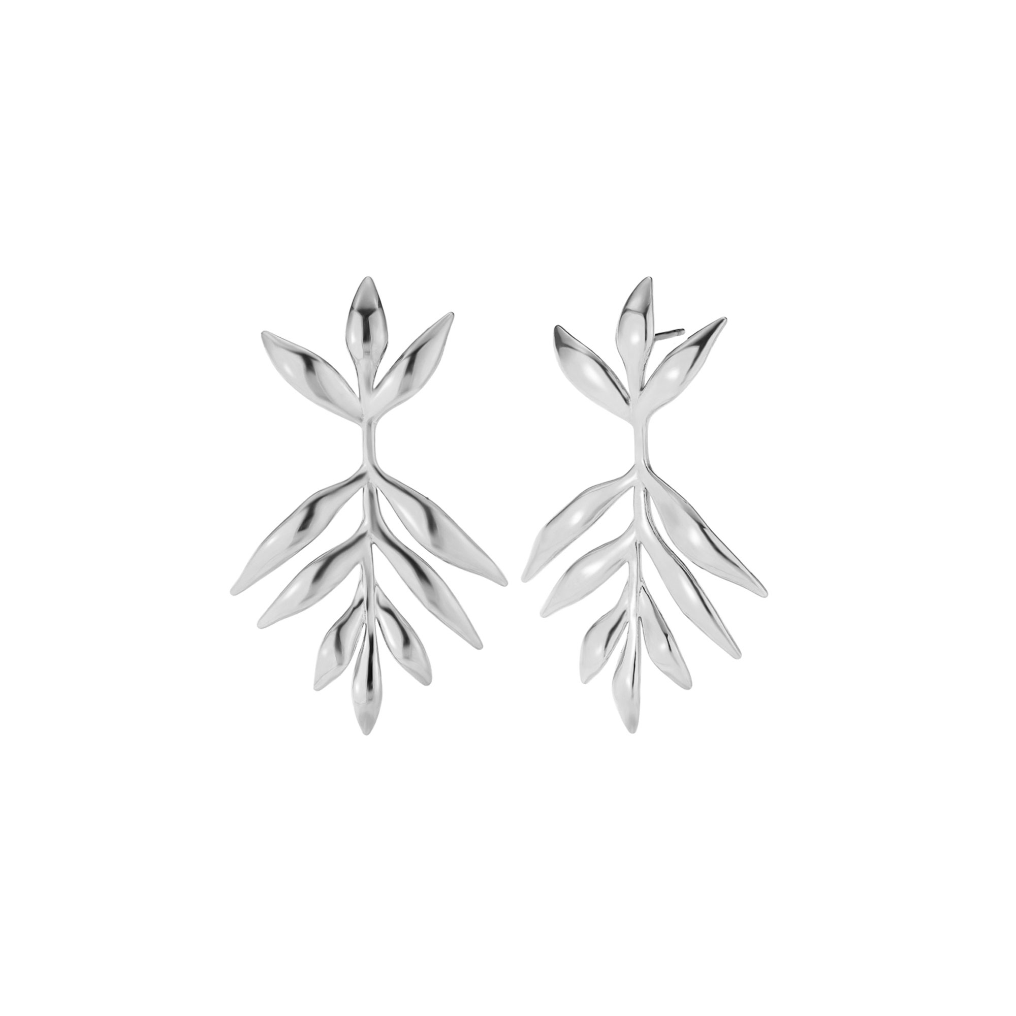 Pendientes Acero Hojas