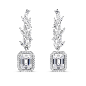 Pendientes Hojas en Plata y Circonitas SEA-101-216-UU
