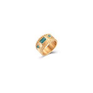 Anillo Acero Dorado Agatha