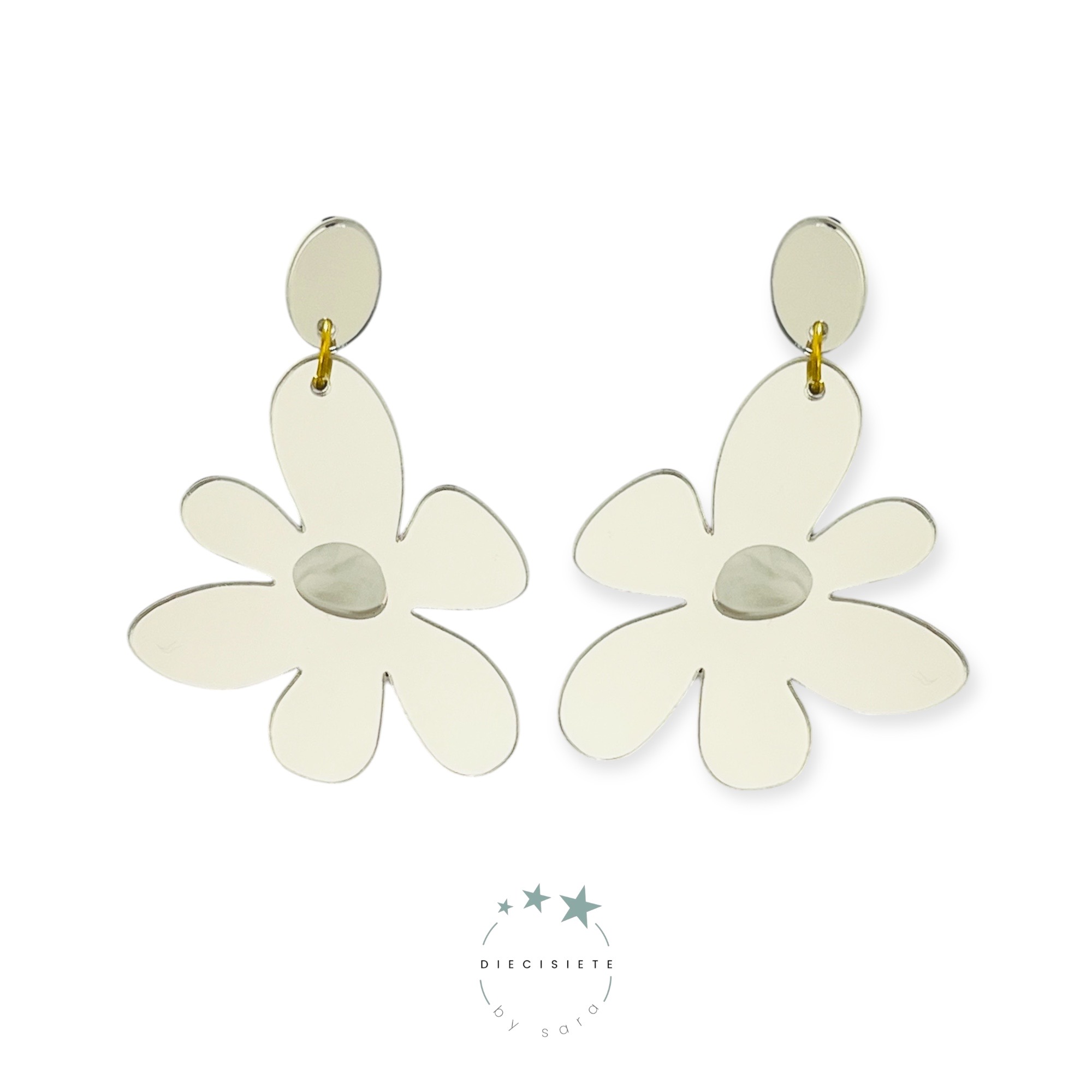 Pendientes Big Daisy Plata