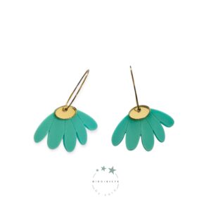 Pendientes Aro Margarita Verde y Dorada