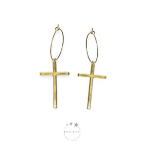 Pendientes Aro Cruz Dorada