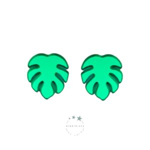 Pendientes Hoja de Monstera Verde
