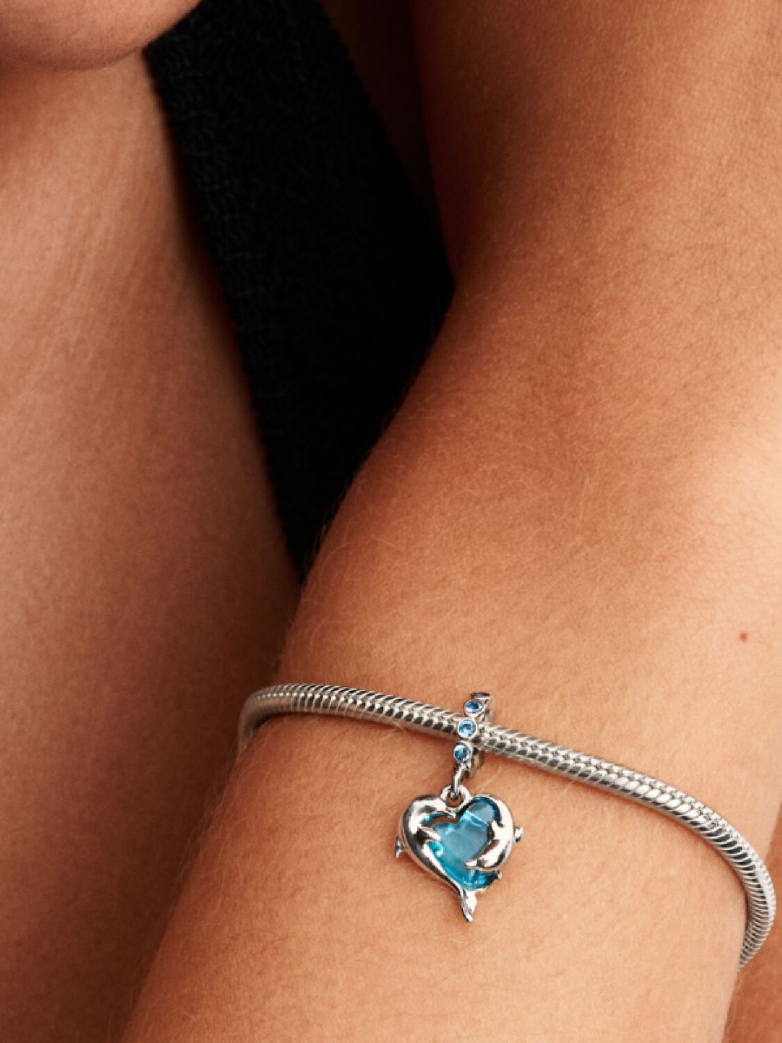 Charm en Plata de Ley Colgante Delfines de Murano azul 793924C01 - Imagen 4