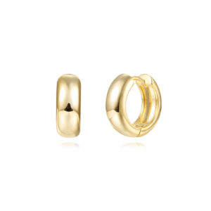 Pendientes Aro Plata 16mm Ancho 5mm Dorado