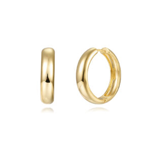 Pendientes Aro Plata 25mm Ancho 5mm Dorado