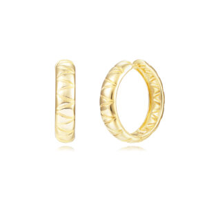 Pendientes Aro Plata 25mm Ancho 6mm Dorado