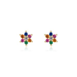 Pendientes en PLata de Ley Blume Gold Multicolor