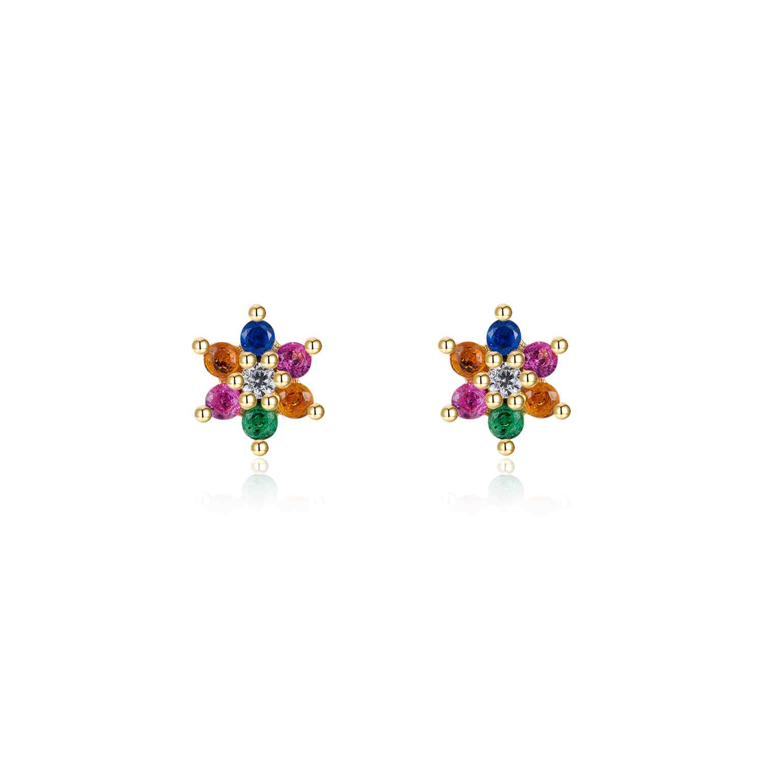 Pendientes en PLata de Ley Blume Gold Multicolor