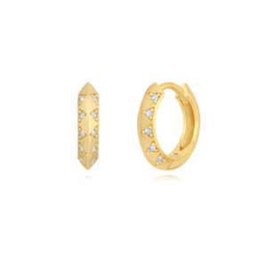 Pendientes Aro Plata con Circonitas Piramid Gold