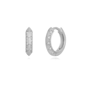 Pendientes Aro Plata con Circonitas Piramid