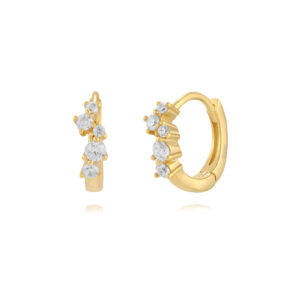 Pendientes Aro Plata con Circonitas Gold