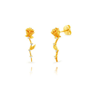 Pendientes Plata Rosa con Circonitas Gold