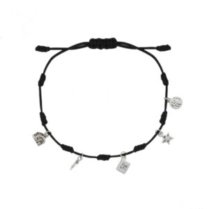 Pulsera Hilo Negro 7 Nudos Colgantes Profe