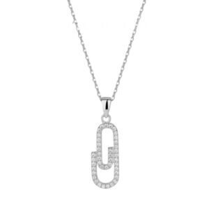 Collar en Plata de ley Clip con Circonitas