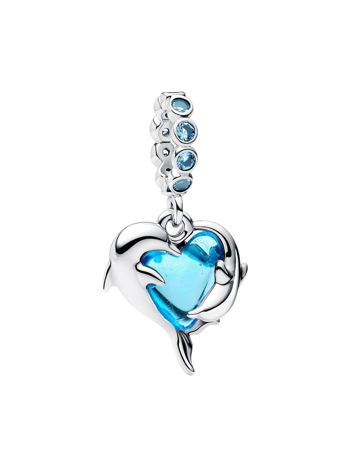 Charm en Plata de Ley Colgante Delfines de Murano azul 793924C01