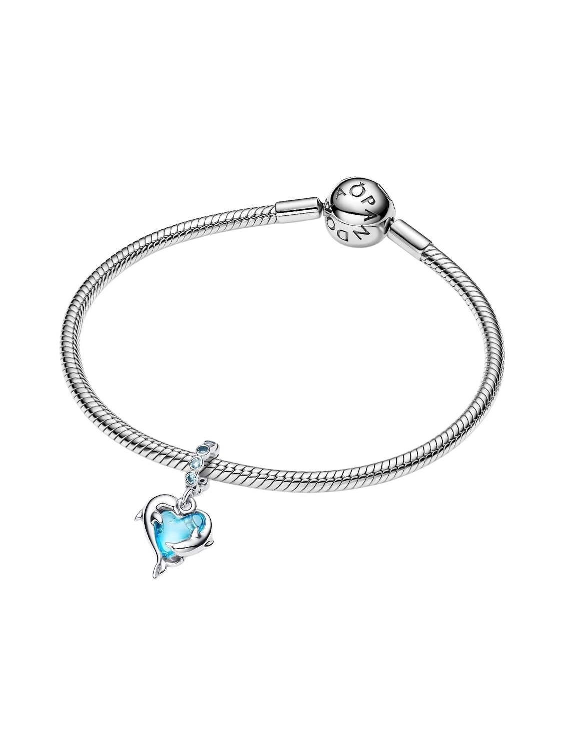 Charm en Plata de Ley Colgante Delfines de Murano azul 793924C01 - Imagen 3
