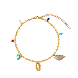 Tobillera Acero Dorado Simbols