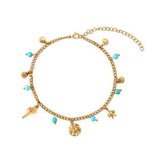Tobillera Acero Dorado Marine