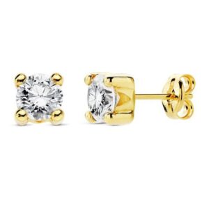 Pendientes Oro Circonita Garra 5mm