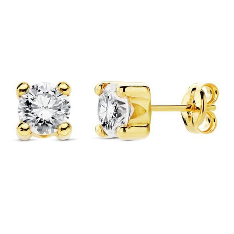 Pendientes Oro Circonita Garra 5mm