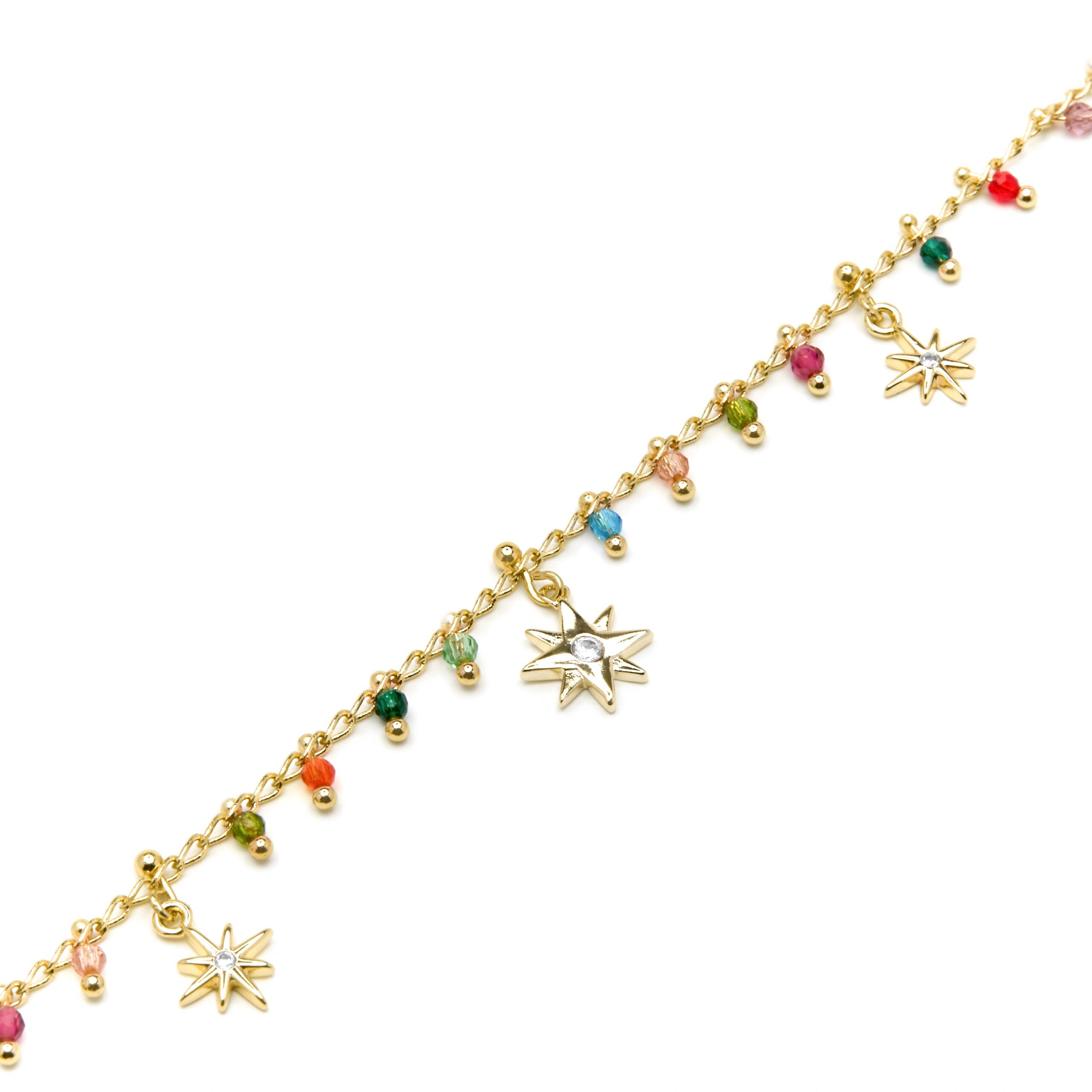 Pulsera Plata de ley y Cristal Multicolor Acabado Oro Amarillo de 18k Huin - Imagen 3