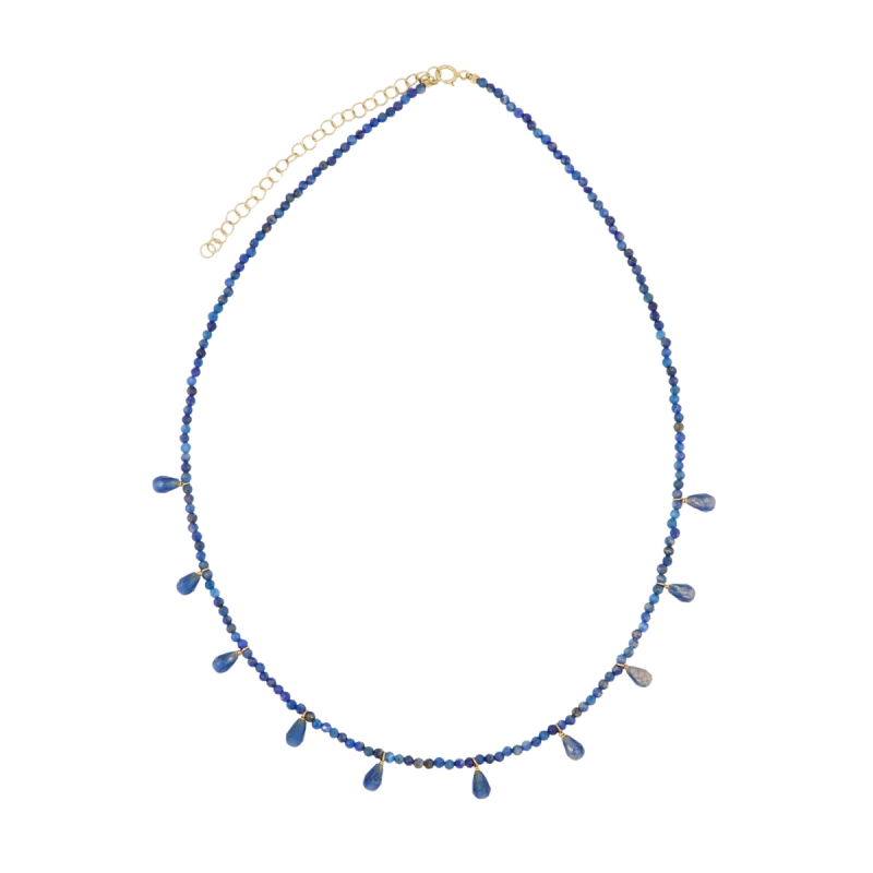 Collar Plata y Piedra Natural Drop of Sea Lapislazuli