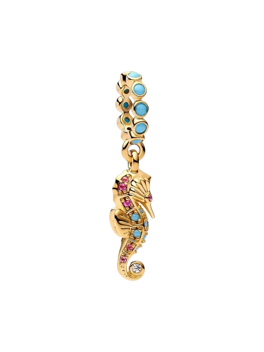 Charm Colgante Caballito de Mar Recubrimiento en oro de 14k 763895C01