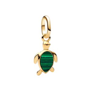 Charm Mini Colgante Tortuga Verde Recubrimiento en oro de 14k