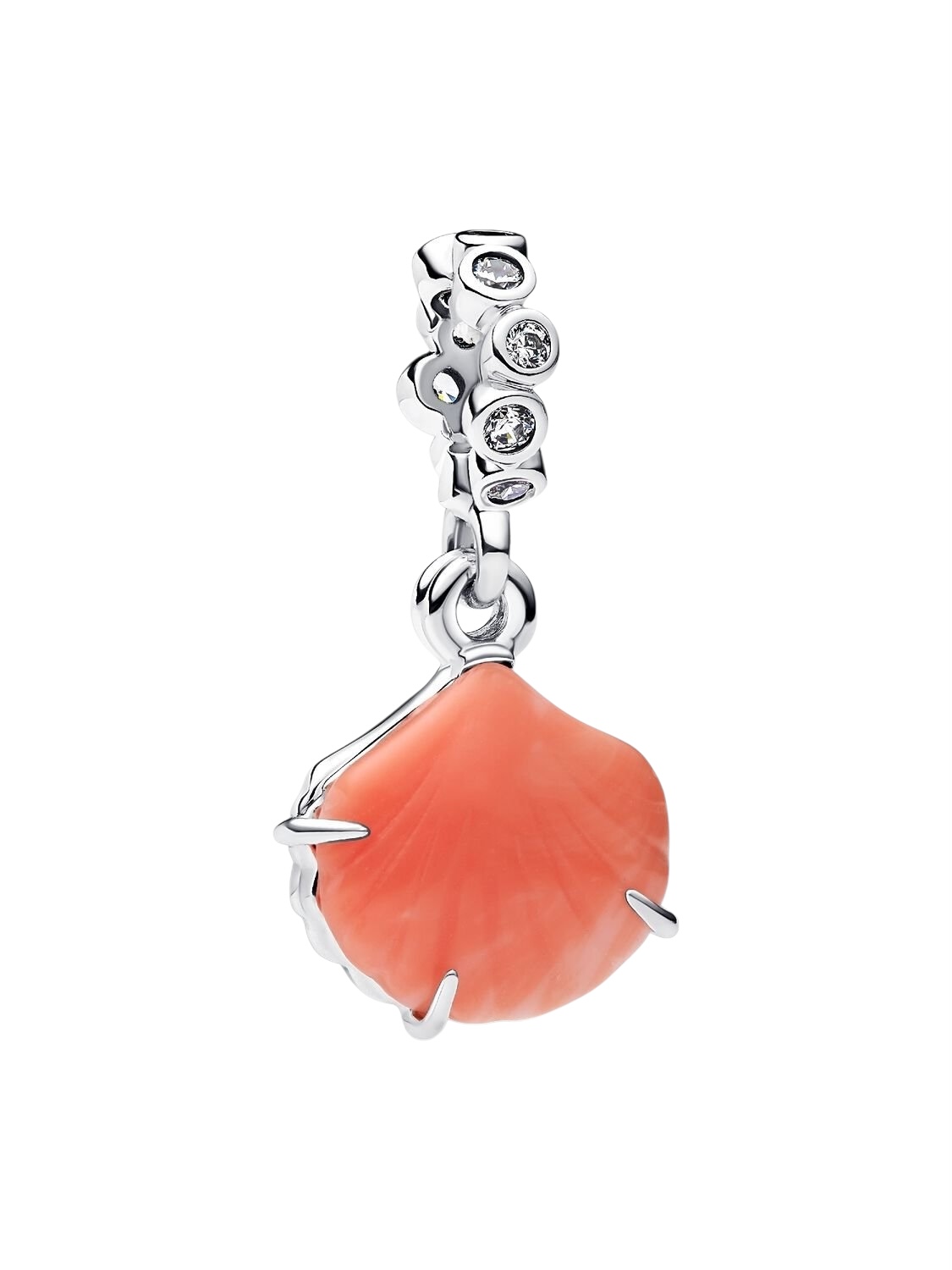 Charm Colgante Doble Concha Color Coral Plata de primera ley 793821C01