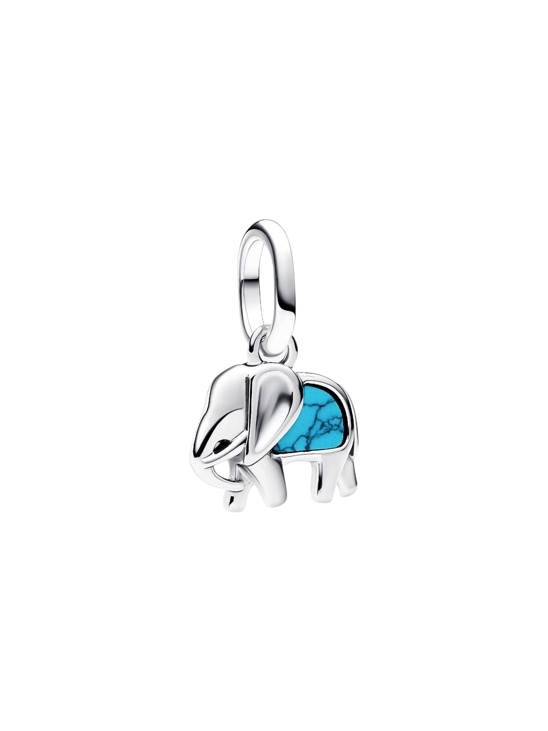 Charm Mini Colgante Elefante Azul Turquesa Plata de Ley 793858C01
