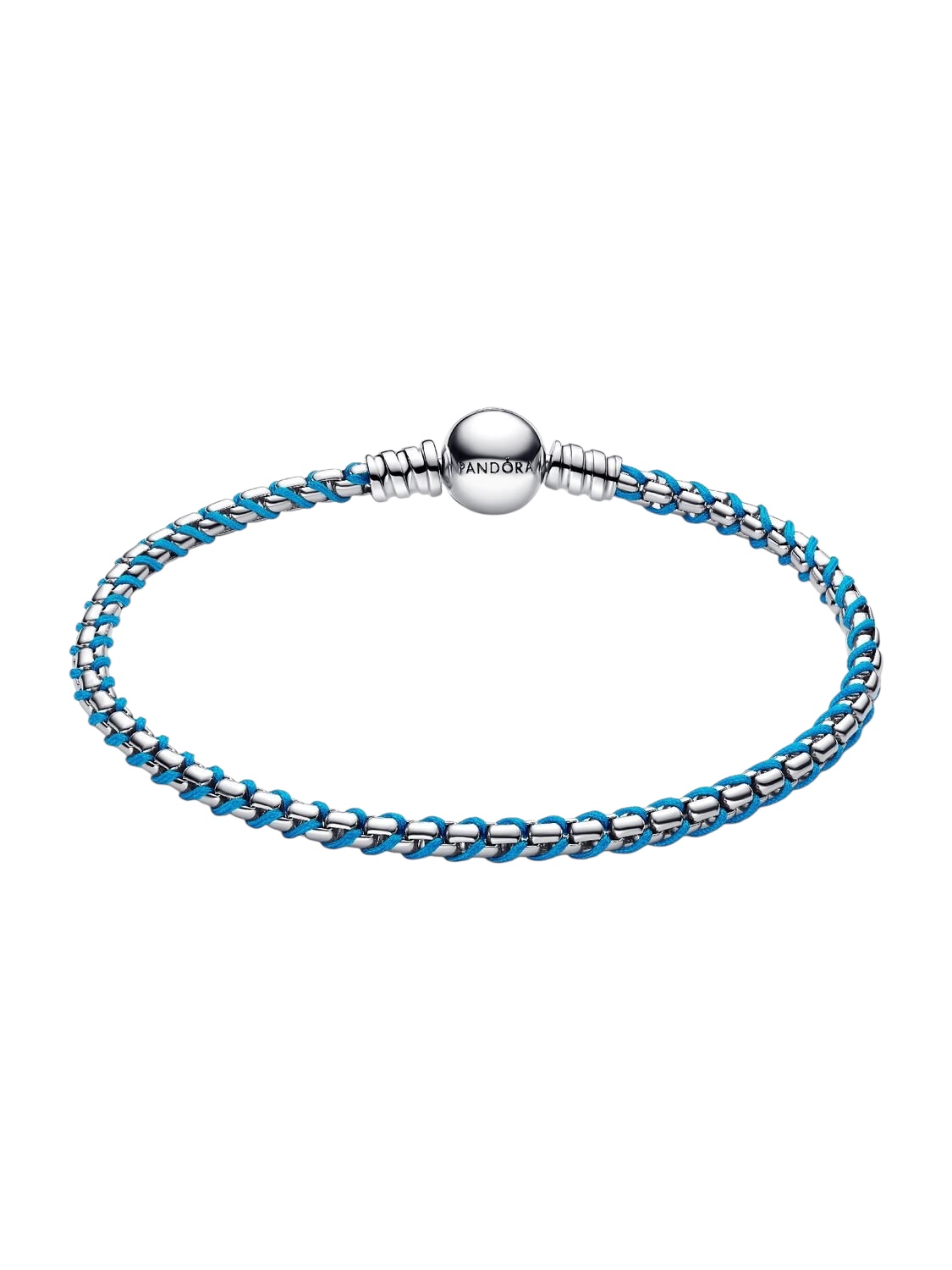 Pulsera Cadena Caja Cordón Azul Plata de Ley 593816C01 - Imagen 2