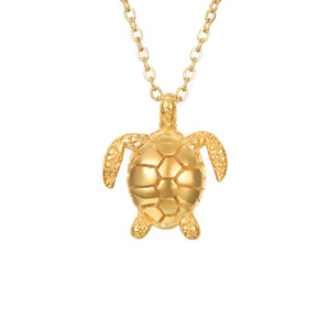 Collar Acero Dorado Tortuga