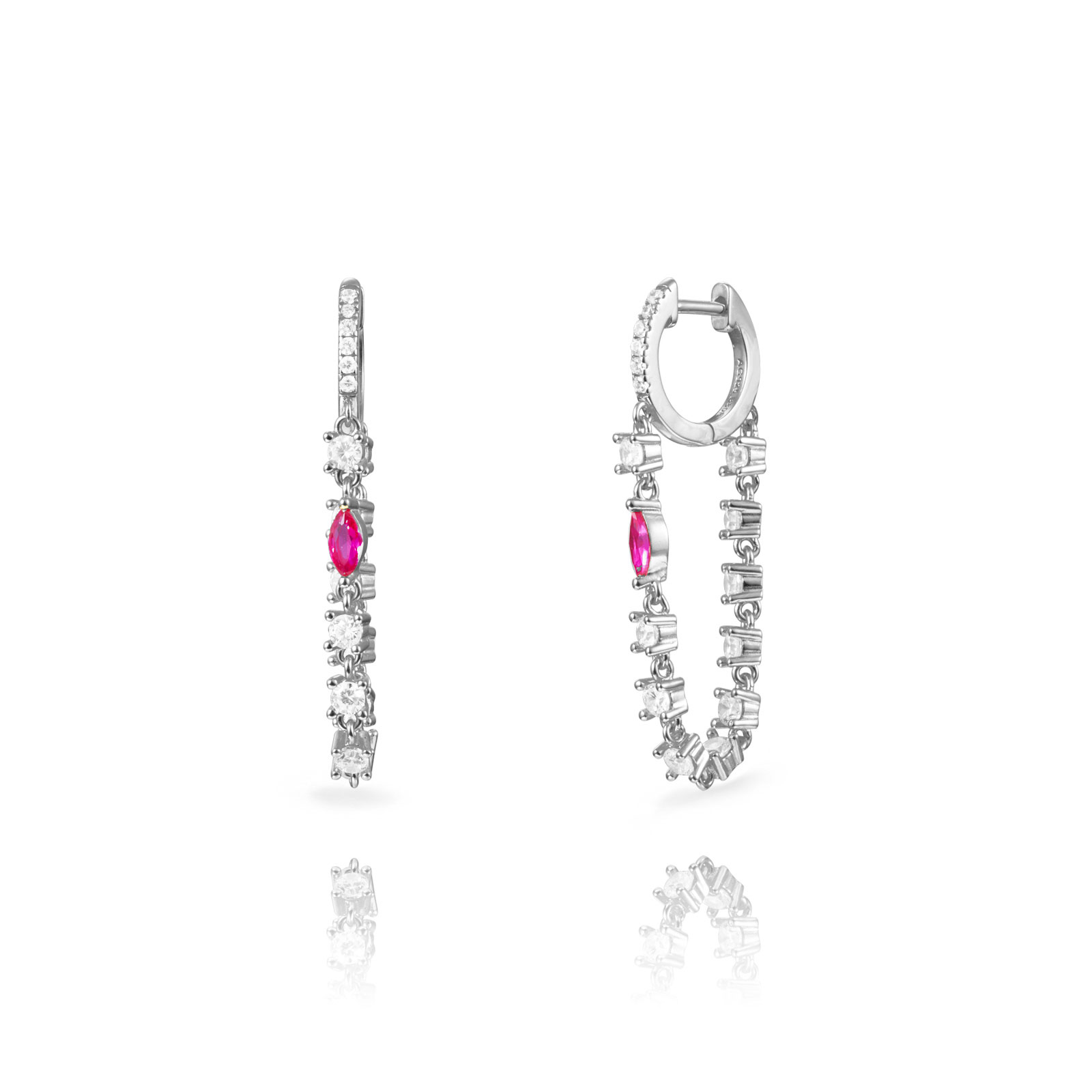 Pendientes Plata y Cadena Piedras