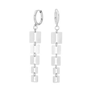 Pendientes Aro Acero Cuadrados