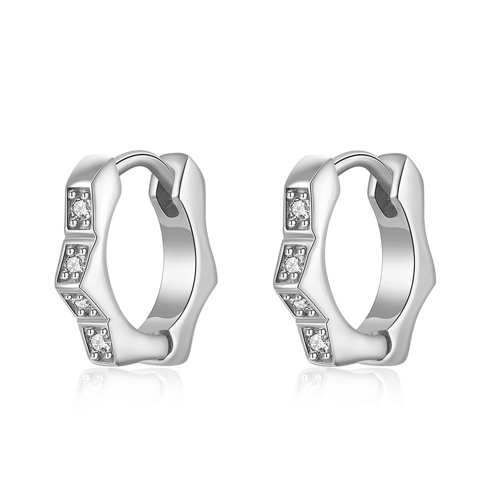 Pendientes Aro Plata Estrella Circonitas