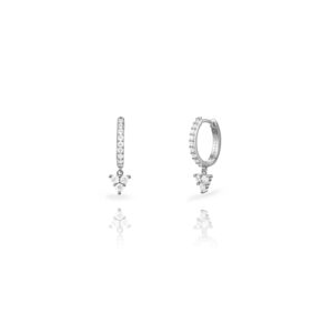 Pendientes Plata Aro y Triángulo Circonitas