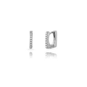 Pendientes Plata Aro Cuadrado Circonitas