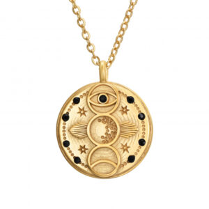 Collar Acero Dorado Eye Moon