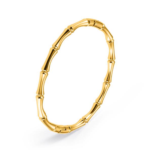 Pulsera Acero Dorado Bambú