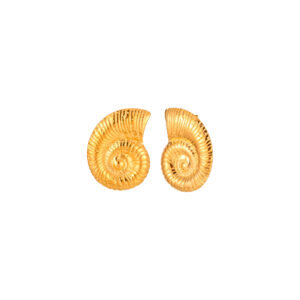 Pendientes Acero Dorado Fósil Caracol