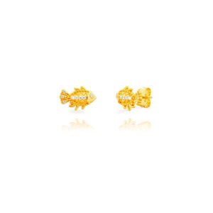 Pendientes Plata Pez Dorado