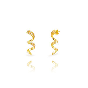 Pendientes Plata Swirl Dorado