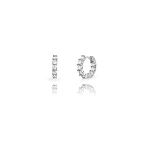 Pendientes Plata Aro Circonitas 15mm