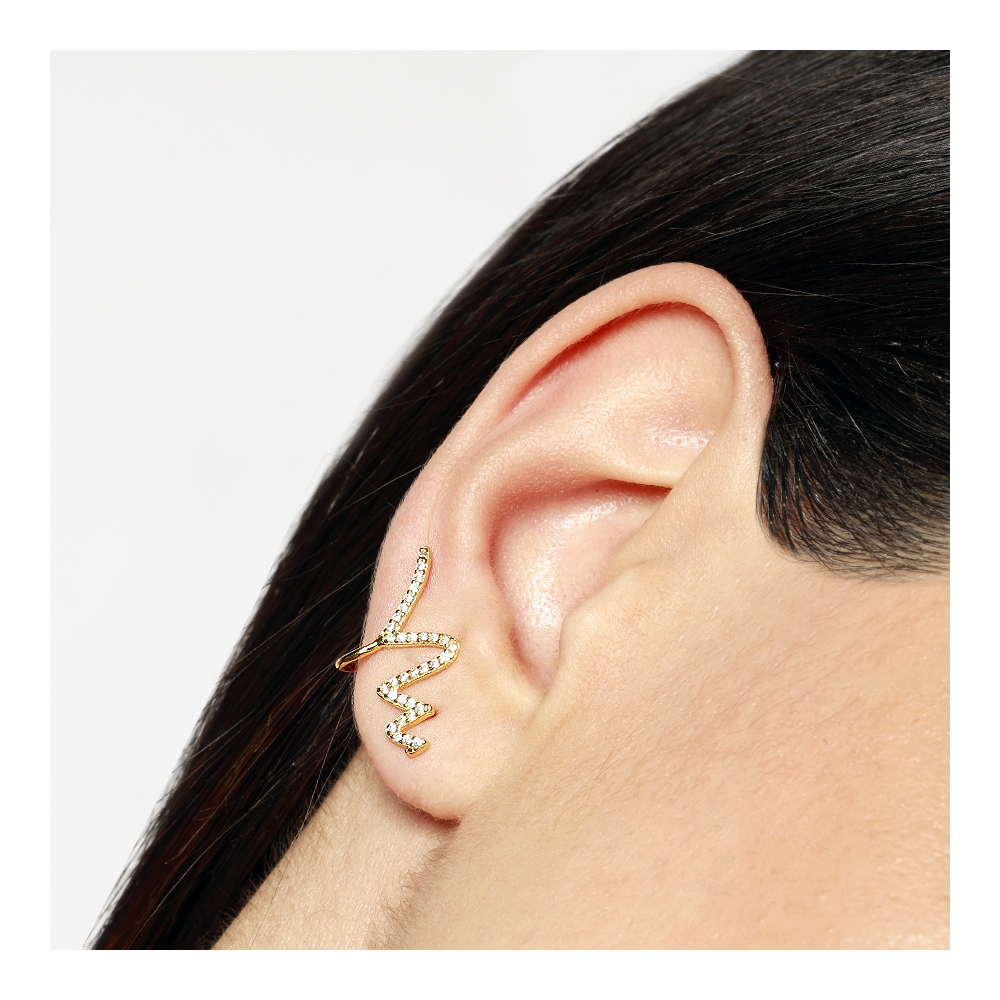 Pendientes Plata Dorada Trepadores Ritmo - Imagen 2
