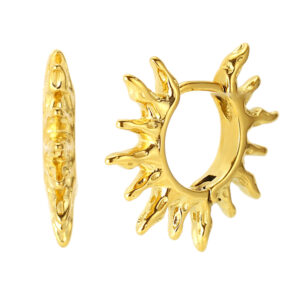 Pendientes Acero Dorado Sol Radiante