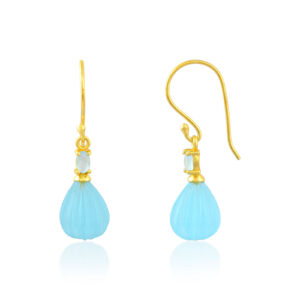 Pendientes Gota Calcedonia Azul