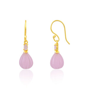 Pendientes Gota Cuarzo Rosa
