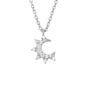 Pendientes Plata Luna Radiante